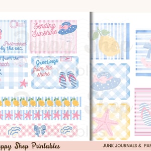 Preppy Coastal Light Blue Seashells, Starfish, Shells - View #4