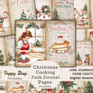 Christmas Recipe Junk Journal, Christmas Cookbook, Recipe Pages, DIY Printable Christmas Cookbook, Recipe Junk Journal, Recipe Holder, Gift