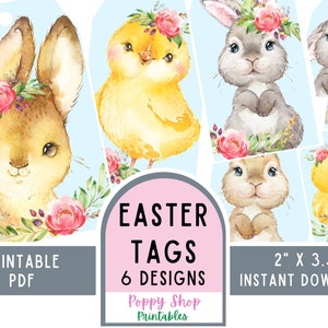 Oster Tags, Oster Geschenkanhänger, Oster Geschenkanhänger, Süß, Osterkorb Anhänger, Schön, Osterhase Geschenkanhänger, Sofort Download