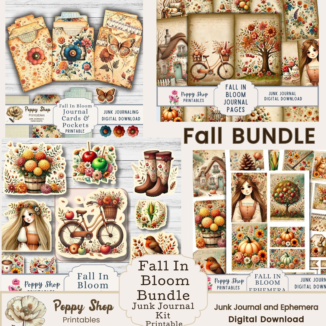 Junk Journal Bundle, Fall Junk Journal Kit, Bundle, Fall Printable ...