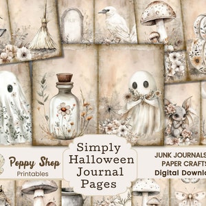Peut inclure: Un t&eacute;l&eacute;chargement num&eacute;rique de 12 pages de journal imprimables sur le th&egrave;me d'Halloween vintage. Les pages comprennent des images de fant&ocirc;mes, de citrouilles, de champignons, d'un chapeau de sorci&egrave;re, d'un balai, d'un corbeau, d'une fiole de potion, d'une maison et d'un crapaud. Les pages sont parfaites pour ajouter une touche effrayante &agrave; vos journaux, planificateurs ou albums de scrapbooking.