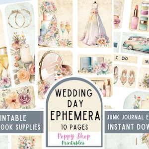 Hochzeit Ephemera, Braut Ephemera, Junk Journal Ephemera, Boho Hochzeit, Neutral, Printable, Hochzeit, Scrapbook, Zubehör, Sofort Download