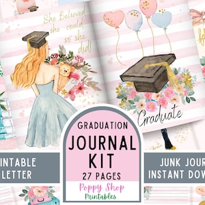 Graduation Junk Journal, Junk Journal Kit, Graduation, Printable, Graduation Book, Graduation Scrapbook, Ephemera, Gift, Instant Download