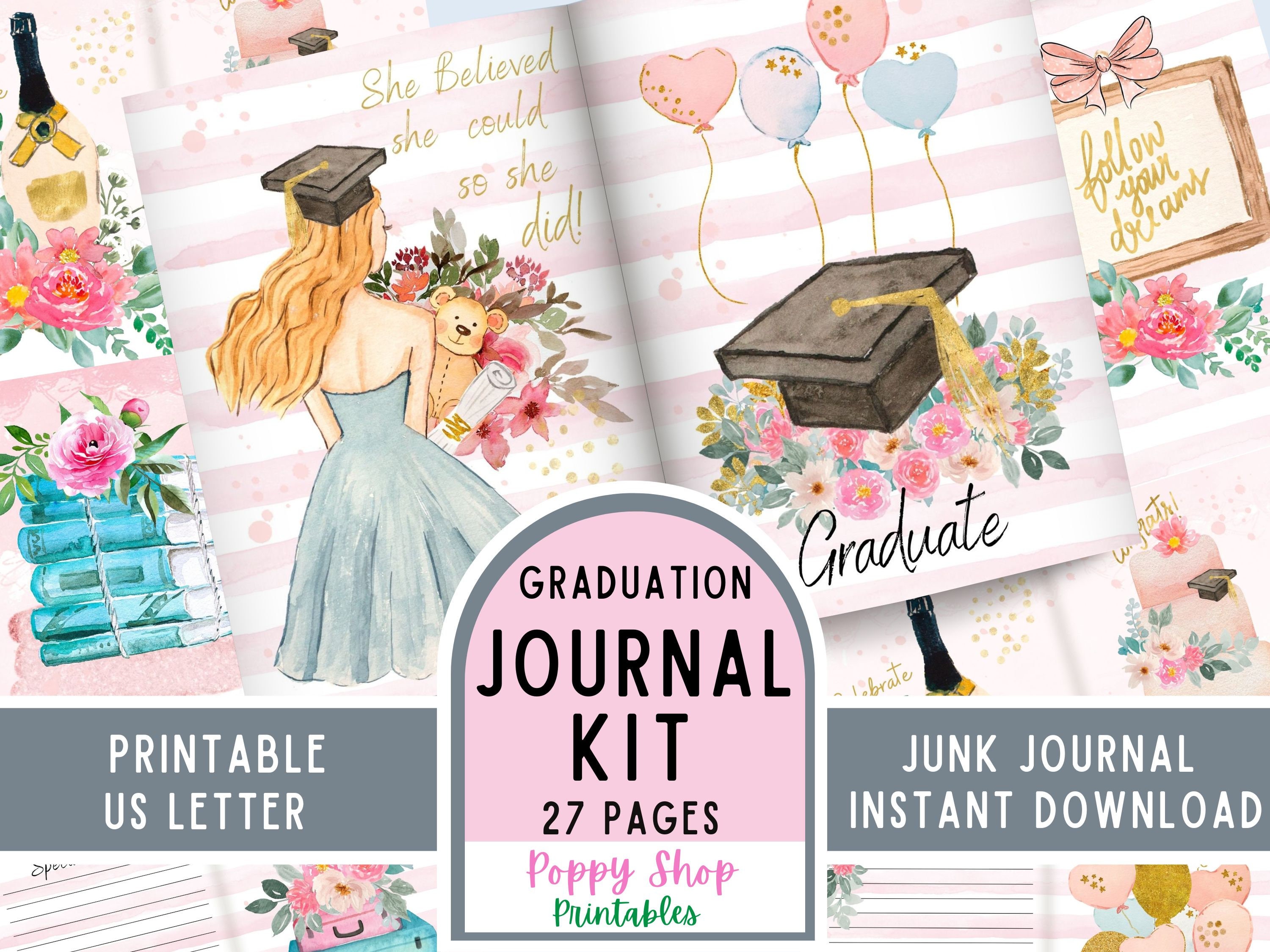 Graduation Junk Journal, Junk Journal Kit, Graduation, Printable ...