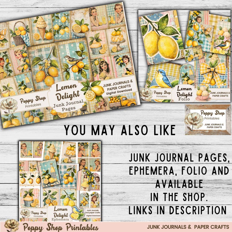 Lemon Ephemera, Vintage Fruit, Retro Junk Journal, Fruit Ephemera ...