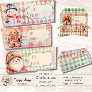 Envelope de dinheiro de Natal, Envelope de presente em dinheiro, Envelopes de Natal para impressão, Cartão para dinheiro, Envelope de presente de Natal, Cartão de dinheiro de Natal