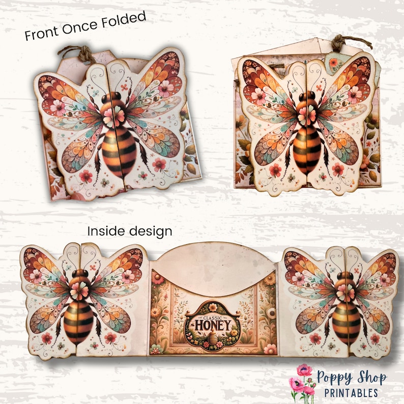 Bee Folio, Printable Folio Kit, Bee, Junk Journal Folio, Multi Fold ...