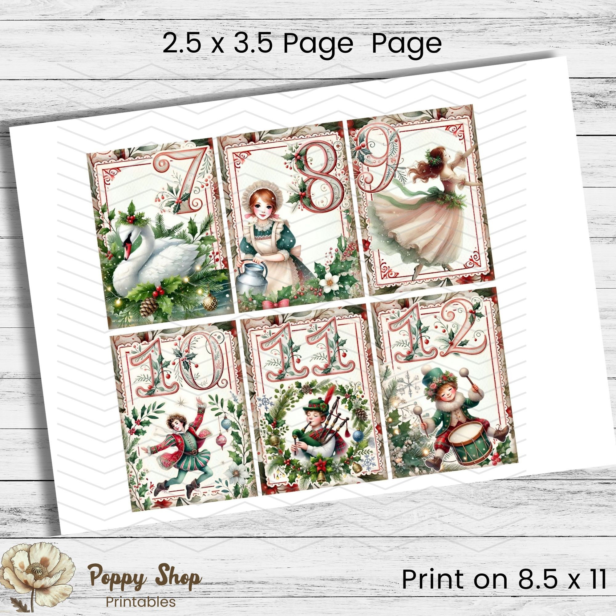 12 Days of Christmas Cards, Twelve Days of Christmas, ATC Cards ...