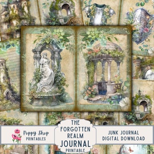 Old Forest Junk Journal Kit, Kingdom, Vintage, Kastelen, Middeleeuwen, Fantasie, Oud, Botanisch, Journaalpagina's, Junk Journal, Instant Download
