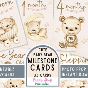 Cartes d'étape importante pour bébé, bébé Bohème neutre, Imprimables, cartes d'étape mensuelles, cadeau pour bébé, nouvelle maman, baby shower, cadeau, bébé, garçon, fille, numérique