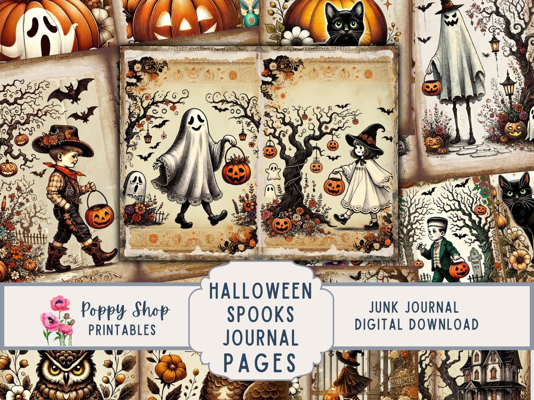Halloween Junk Journal Kit, Retro Halloween, Vintage Halloween ...
