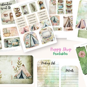 Camping, Junk Journal Kit, Glamping, Travel, Journal Pages, Junk ...