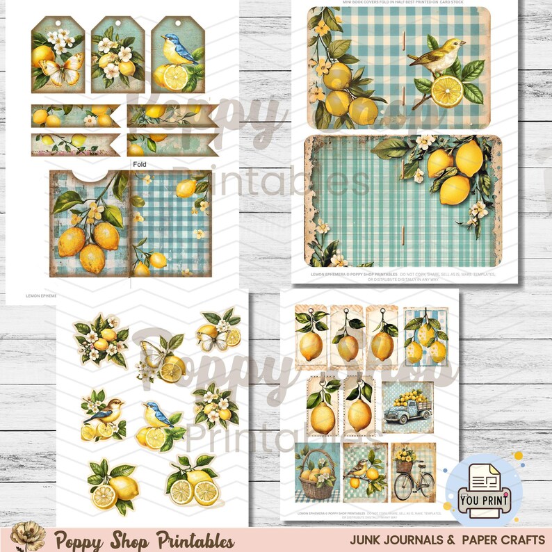 Lemon Ephemera, Vintage Fruit, Retro Junk Journal, Fruit Ephemera ...