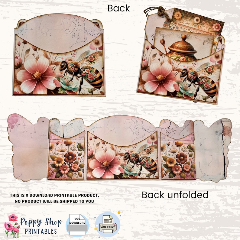 Bee Folio, Printable Folio Kit, Bee, Junk Journal Folio, Multi Fold ...