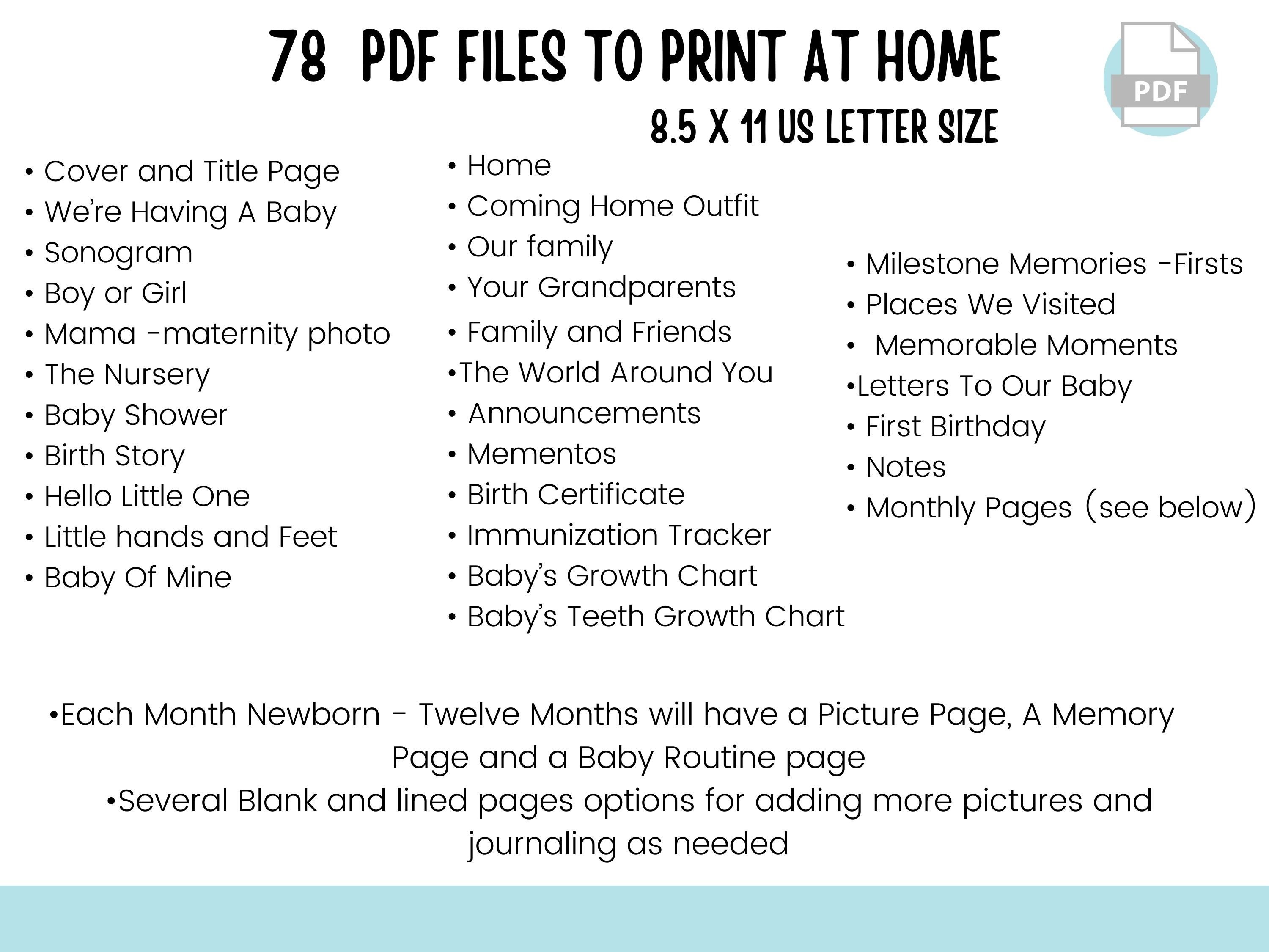 Safari Baby Book: First Year Milestone Memory Log (digital Download) - Etsy