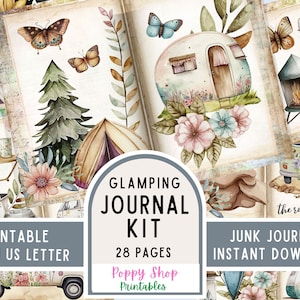 Camping, Junk Journal Kit, Glamping, Travel, Journal Pages, Junk ...