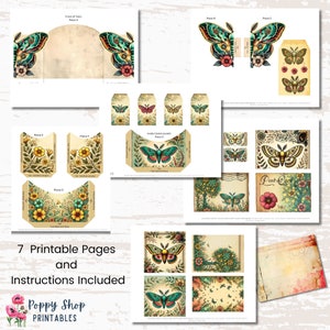 Moth Folio, Printable Folio Kit, Moth, Junk Journal Folio, Multi Fold ...