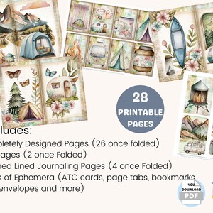 Camping, Junk Journal Kit, Glamping, Travel, Journal Pages, Junk ...
