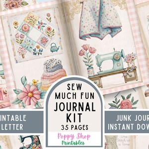 Sewing Junk Journal Kit, Sewing Journal Pages, Vintage, Seamstress, Quilting, Junk Journal ...