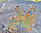 King Charles Cavalier Spaniel Stake / Pet Memorial / Copper Art / Metal Garden Art / Angel Decoration / Dog Memorial / Pet Lover / Patina