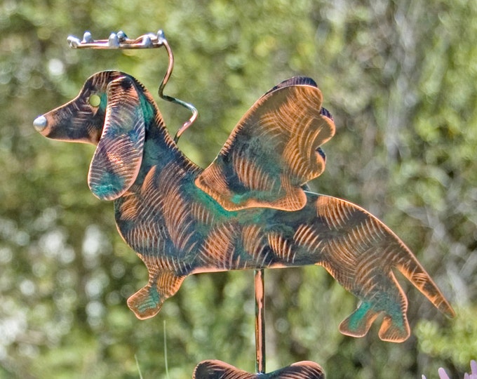 Dachshund Metal Garden Art Stake / Dog Pet Memorial / Copper Etsy