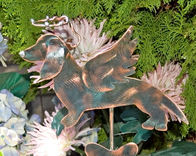 Dachshund Metal Garden Art Stake / Dog Pet Memorial / Copper Art / Yard