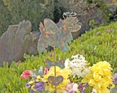 Cairn Terrier Angel Dog Metal Garden Stake / Pet Memorial / Garden Copper Art / Pet Grave Marker / Cairn Sculpture / Outdoor Garden Art