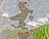 Dachshund / Pet Memorial / Stake / Metal Garden Art / Copper Art / Dog Memorial / Dog Art / Angel Decoration / Pet Lover / Animal Sculpture