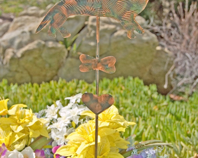 Dachshund Dog Garden Stake / Metal Yard Art / Garden Copper Art / Pet