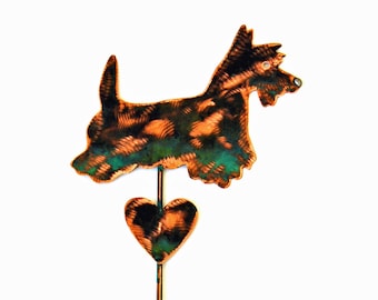 Adorable Scottish Terrier Metal Plant Marker Miniature Dog - Ideal Gift for Dog Lovers and Pet Memorials