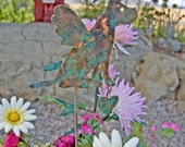 Pit Bull Stake / Pet Memorial / Metal Garden Art / Dog Art / Copper Art / Angel Ornament / Dog Sculpture / Indoor Outdoor / Patina / Spike