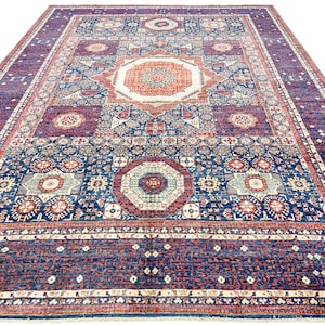 10x14 Navy and Multicolor Vintage Area Rug