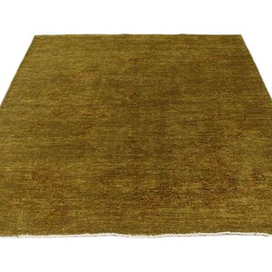 5x7 Green and Green Contemporary Area Rug, Modern, Abstract