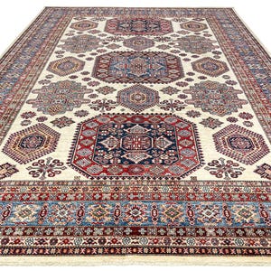 10x14 Ivory and Light Blue Vintage Area Rug