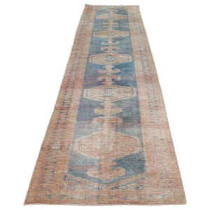 3x14 Navy and Ivory Vintage Area Runner