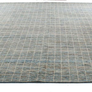 10x14 Light Blue and Ivory Contemporary Area Rug, Modern, Abstract