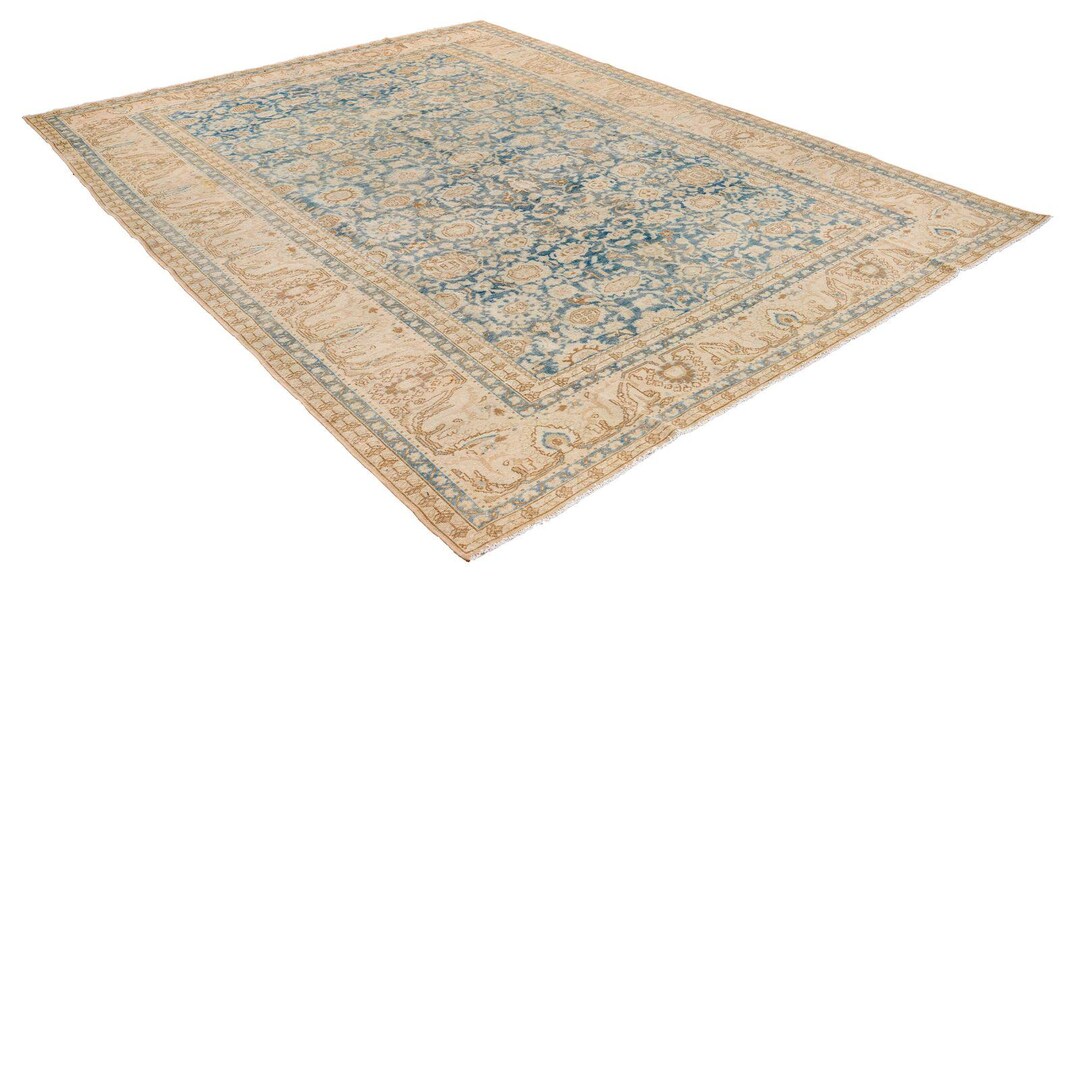 7x11 Beige and Blue Vintage Area Rug - Etsy