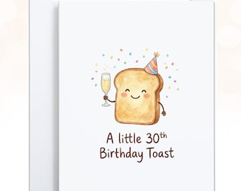 30th Birthday Toast Card, Funny Milestone Birthday Card