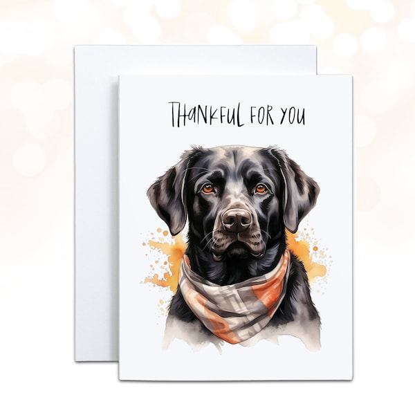 Thank You Card Black Lab Etsy