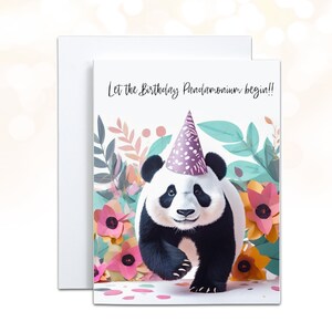 Panda Pun Birthday Card, Floral Mom Birthday Card for Panda Lover