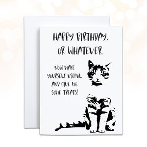 Tuxedo Cat Birthday Card, Funny Birthday Card for Cat Lovers, Cat Dad, Angry Cat Mom Card, Cat Meme Birthday Card, Sarcastic Birthday Card