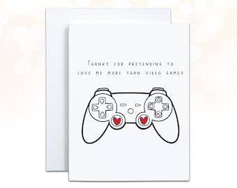 Gamer Anniversary Card, Video Game Lover Card, Funny Anniversary Card for Him, Personalized Funny Valentine, Gamer Gifts, Gamer Boy Card