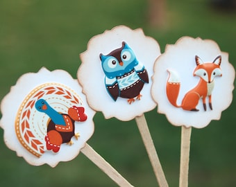 Thanksgiving Cupcake Toppers, Thanksgiving Decor, Give Thanks Thanksgiving Cupcake