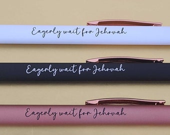 Pen pack with stylus Rose Gold pioneer school gift sisters brothers Eagerly wait for Jehovah JW letter writing baptism gift