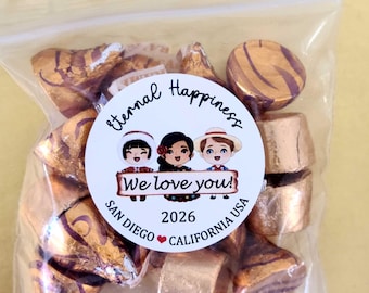1.9 inch Stickers with bags JW 2026 international convention gifts bulk, eternal happiness