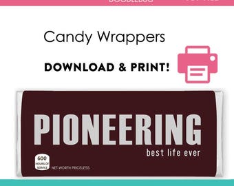 DIY printable candy bar wrappers template, Jw Pioneer school appreciation gift 2024 Digital File Instant Download 600 hours