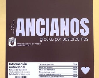 PRINTED Spanish Elder JW gift chocolate candy bar wrappers elder school appreciation cut and shipped