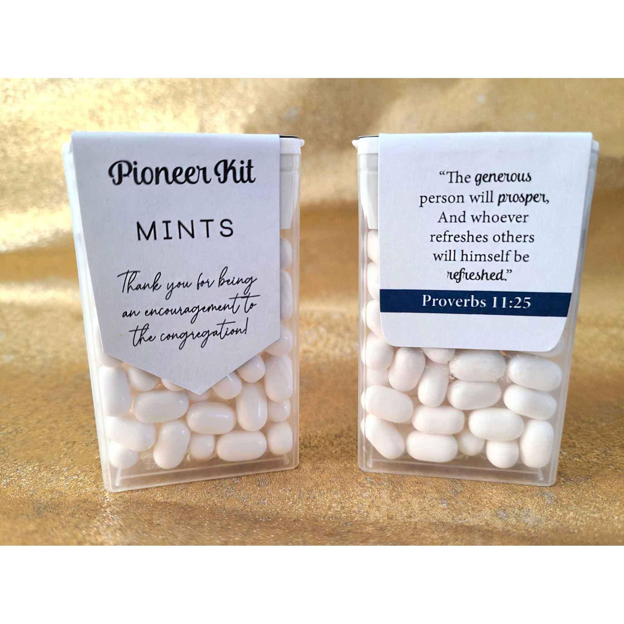 Labels only Pioneer kit mint stickers blue white DIY favor JW pioneer school gift encouragement