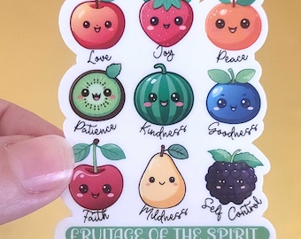 Fruitage of the spirit sticker cute fruits JW gift waterproof 1.9x2.5 inches