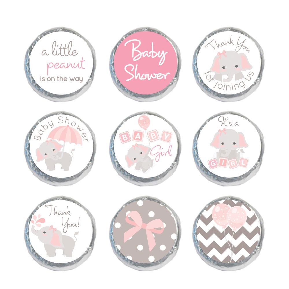 0.75 Round Labels Elephant Pink Baby Shower Girl Favor - Etsy